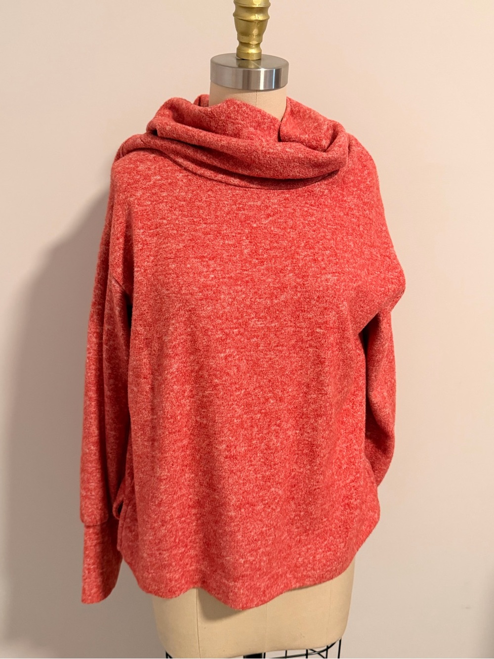 Maeve by Anthropologie Red Cowl-Neck Pullover Sweater - Small